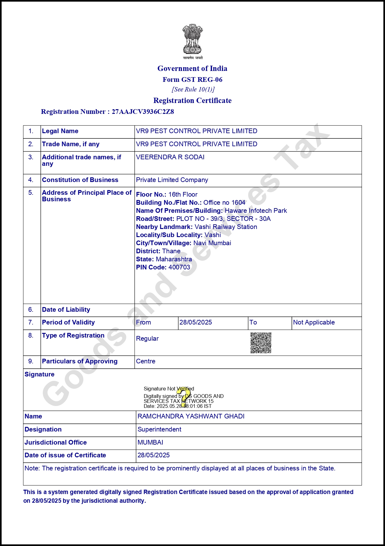 VR9 Pvt Ltd GST RC-1_page-0001